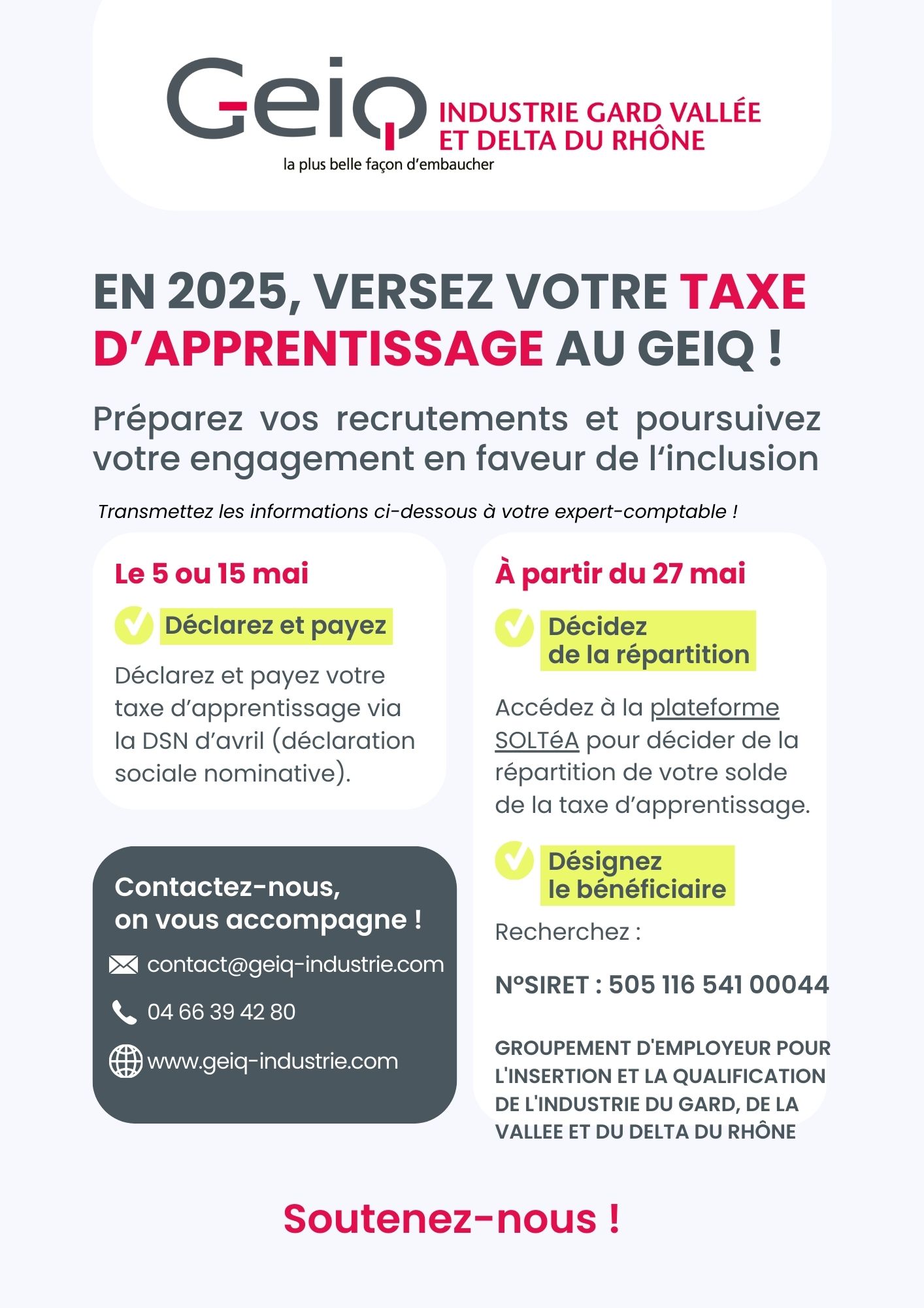 Taxe d’apprentissage Comment verser le solde de ma taxe d’apprentissage au Geiq ?